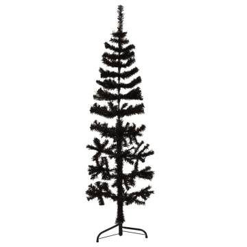 Slim Artificial Half Christmas Tree - Black 120 cm | Hipo Market