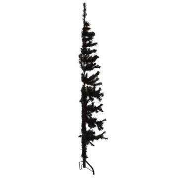 Slim Artificial Half Christmas Tree - Black 120 cm | Hipo Market