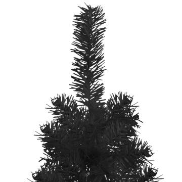 Slim Artificial Half Christmas Tree - Black 120 cm | Hipo Market