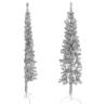 Slim Artificial Half Christmas Tree Silver 150 cm - HipoMarket