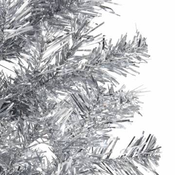 Slim Artificial Half Christmas Tree Silver 150 cm - HipoMarket