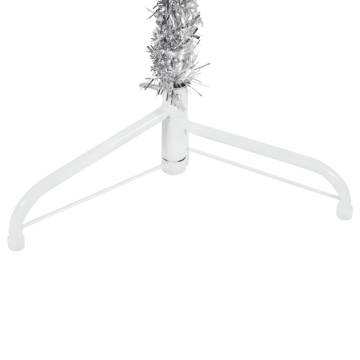 Slim Artificial Half Christmas Tree Silver 150 cm - HipoMarket