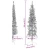 Slim Artificial Half Christmas Tree Silver 150 cm - HipoMarket