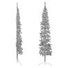 Slim Artificial Half Christmas Tree - Silver 210 cm | HipoMarket