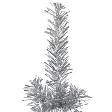 Slim Artificial Half Christmas Tree - Silver 210 cm | HipoMarket