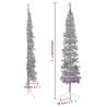 Slim Artificial Half Christmas Tree - Silver 210 cm | HipoMarket