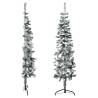 Slim Flocked Half Christmas Tree 150 cm - Space-Saving Decor