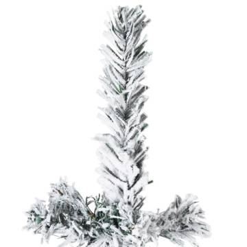 Slim Flocked Half Christmas Tree 150 cm - Space-Saving Decor