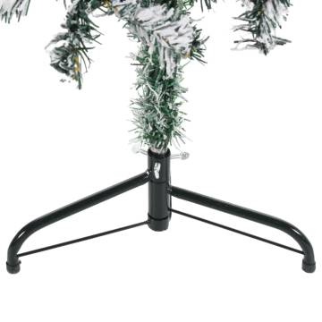 Slim Flocked Half Christmas Tree 150 cm - Space-Saving Decor