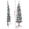 Slim Flocked Half Christmas Tree 150 cm - Space-Saving Decor