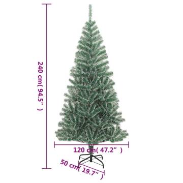 240 cm Flocked Snow Green Artificial Christmas Tree