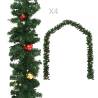  Christmas Garlands 4 pcs with Baubles Green 270 cm PVC Colour multicolour Quantity in Package 4 