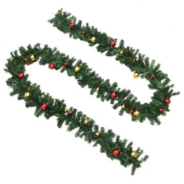 Christmas Garlands with Baubles 270 cm - 4 pcs Green PVC