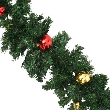 Christmas Garlands with Baubles 270 cm - 4 pcs Green PVC