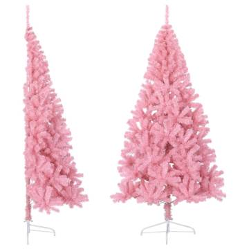 Artificial Half Christmas Tree Pink 180 cm - Hipomarket