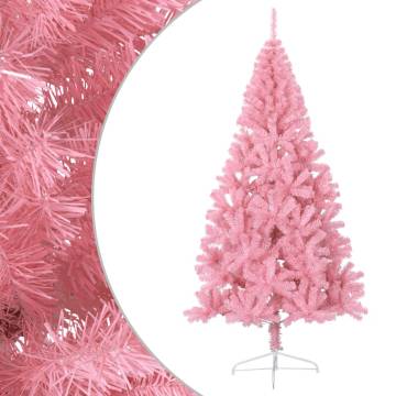 Artificial Half Christmas Tree Pink 180 cm - Hipomarket