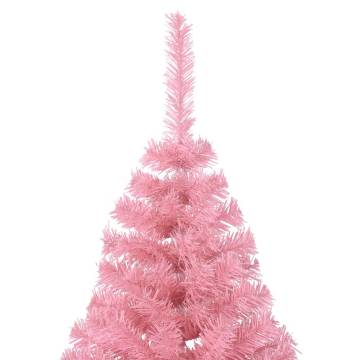 Artificial Half Christmas Tree Pink 180 cm - Hipomarket