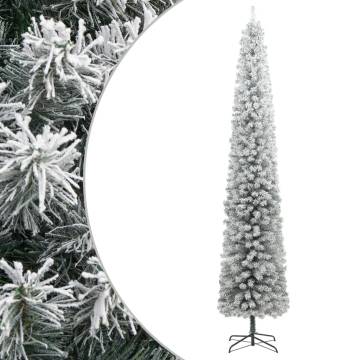 Slim Christmas Tree with Flocked Snow - 270 cm PVC | HipoMarket