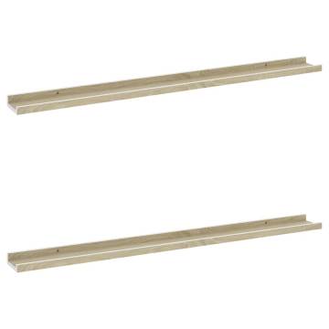 Wall Shelves 2 pcs White & Sonoma Oak - Stylish Storage Solution