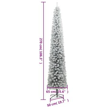 Slim Christmas Tree with Flocked Snow - 270 cm PVC | HipoMarket