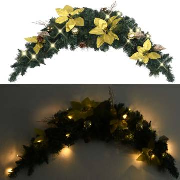 Christmas Arch with LED Lights - 90 cm Green PVC Decoration