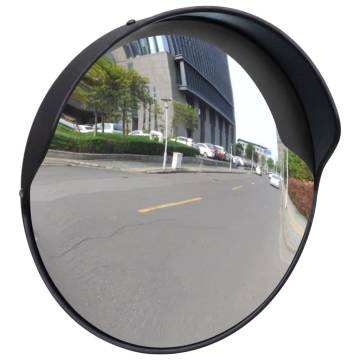 Convex Traffic Mirror 30cm - Black PC Plastic for Outdoors