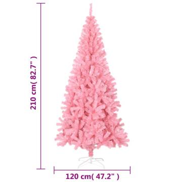 Pink 210 cm Artificial Christmas Tree with Stand - Hipomarket