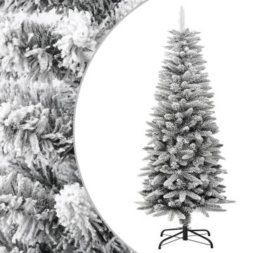 Artificial Slim Christmas Tree with Flocked Snow - 120 cm