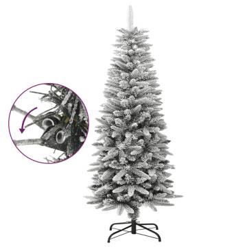 Artificial Slim Christmas Tree with Flocked Snow - 120 cm