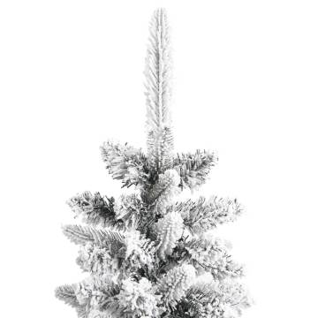 Artificial Slim Christmas Tree with Flocked Snow - 120 cm