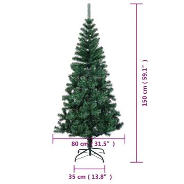 Artificial Christmas Tree with Iridescent Tips - 150 cm Green