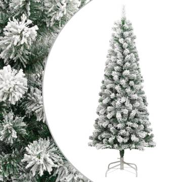 210 cm Flocked Snow Artificial Christmas Tree - Hipomarket