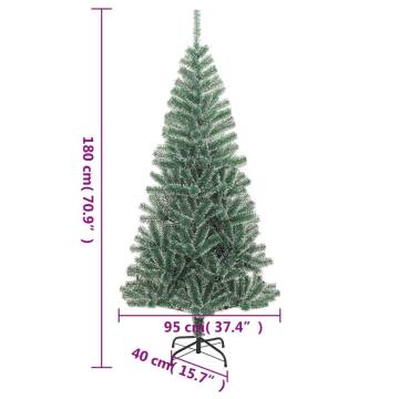 Flocked Snow Artificial Christmas Tree - 180 cm Green