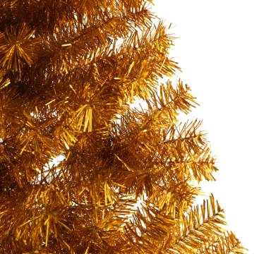 210 cm Gold Half Christmas Tree with Stand - Hippomarket UK