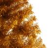 210 cm Gold Half Christmas Tree with Stand - Hippomarket UK