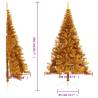 210 cm Gold Half Christmas Tree with Stand - Hippomarket UK