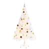 Pre-lit White Christmas Tree with Baubles - 150 cm