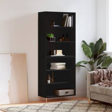 Stylish Highboard Black 69.5x32.5x180 cm - Hipomarket