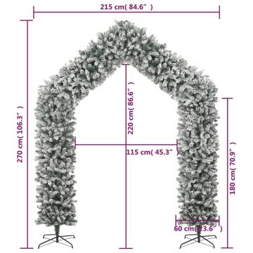 Christmas Tree Arch with Flocked Snow - 270 cm | Hipo Market