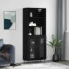  Highboard Black 69.5x34x180 cm Engineered Wood Colour black Quantity in Package 1 Model 2 glass doors 