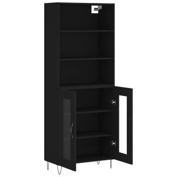 Highboard Black 69.5x34x180 cm - Stylish Engineered Wood Storage