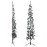 Slim Artificial Half Christmas Tree with Flocked Snow - 210 cm