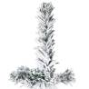 Slim Artificial Half Christmas Tree with Flocked Snow - 210 cm