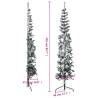 Slim Artificial Half Christmas Tree with Flocked Snow - 210 cm