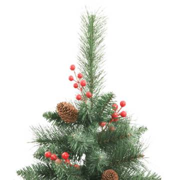 Artificial Hinged Christmas Tree with Cones & Berries - 210 cm