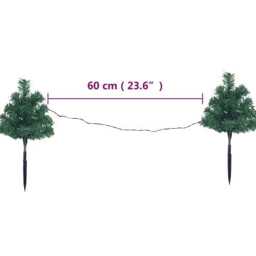 Christmas Pathway Trees with Warm White LEDs - 6pcs | Hipo Market