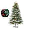 Pre-lit Christmas Tree with Pine Cones - 225 cm PVC & PE