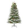 Pre-lit Christmas Tree with Pine Cones - 225 cm PVC & PE