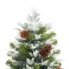 Pre-lit Christmas Tree with Pine Cones - 225 cm PVC & PE