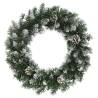 Christmas Wreath with LED Lights - 60 cm Green PVC Decoration